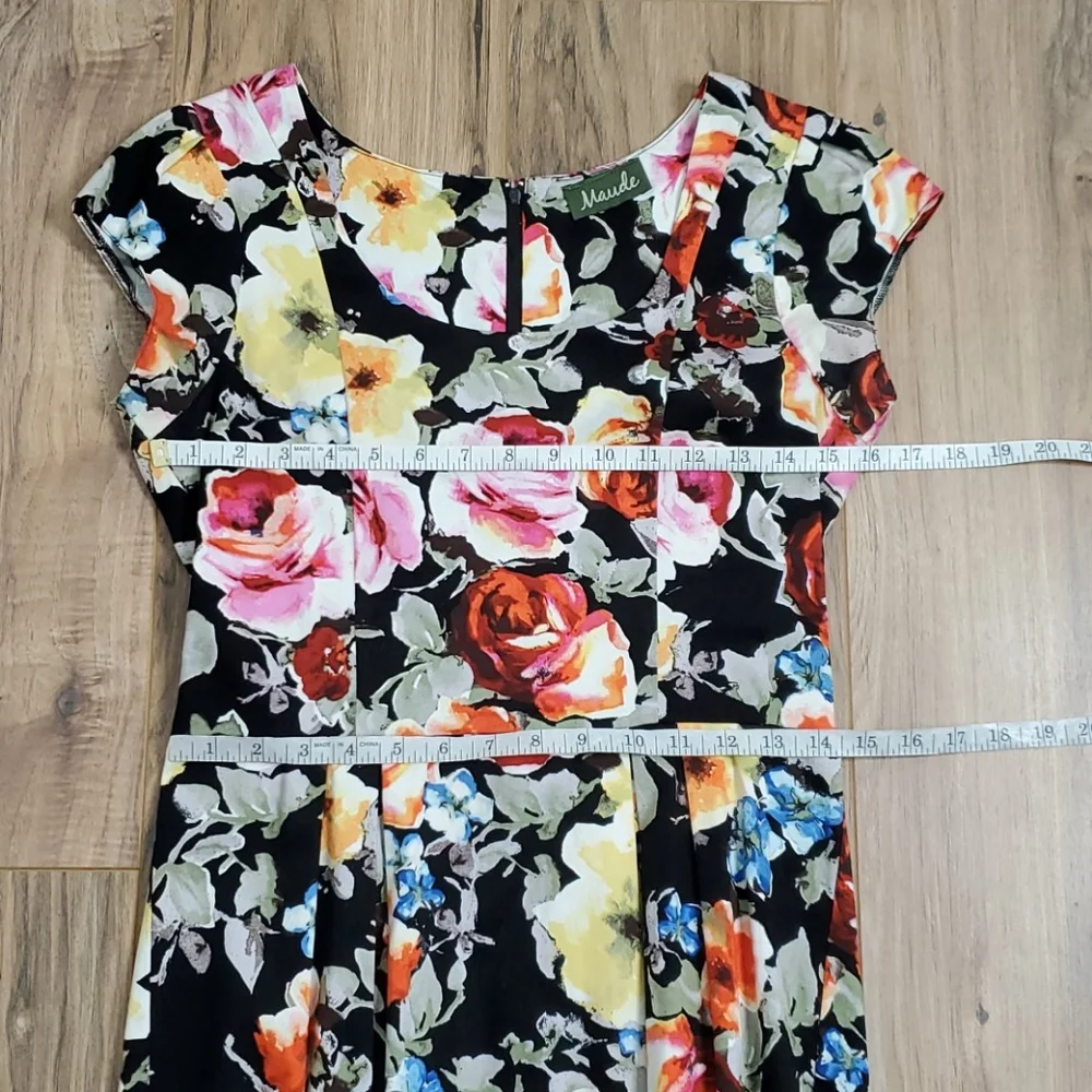 Maude Black with Colorful Flower Dress